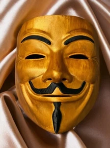 C24 - Maske V for Vendetta Anonymus Demo Halloween Karneval Fasching Creme - Bild 1 von 1