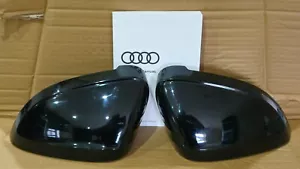 Genuine Audi A4 A5 S4 S5 RS5 Wing Mirror Covers with Lane Assist Gloss Black - Picture 1 of 3