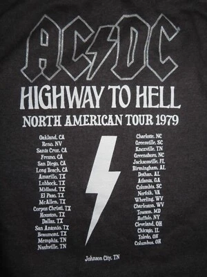Retro 1979 AC DC HIGHWAY TO HELL Concert Tour (MED / LG) Sweatshirt ANGUS YOUNG - Image 1 of 4