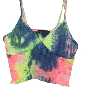 Faded Rose Tie Dye Blue Green Pink Women's Size XL Camisole Spaghetti Strap Top - Picture 1 of 7