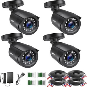 1080P 4 Pack HD TVI Security Cameras, 80Ft Night Vision, Outdoor Indoor Weatherp - Picture 1 of 12