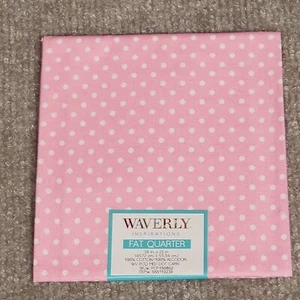 Waverly Inspirations 100% Cotton Fat Quarter - 18" x 21" - Pink with White Dots - Picture 1 of 5