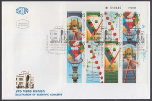 ISRAEL Sc # 1162a CONCEPTOS CIENTÍFICOS HOJA COMPLETA de 2 CONJUNTOS en FDC - Imagen 1 de 1