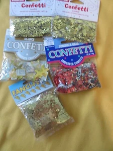 NEW YEARS EVE-Lot of 5 Packs Confetti-Gold-Stars,Cherub -Red, Black Silver-NEW  - Picture 1 of 7