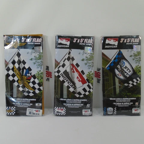 Indianapolis Motor Speedway Logo, NTT INDYCAR Series Logo 3' x 5' Checkered Flag Cover