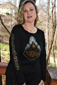 Purdue Boilermakers rhinestone Bling Shirt XS S M L XL XXL 1X 2X 3X 4X 5X sleeve - Picture 1 of 10