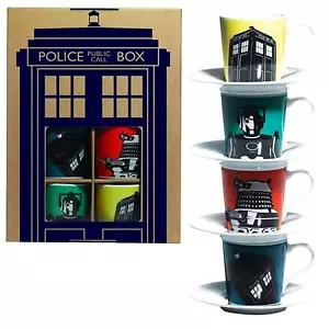 Doctor Who Espresso Kaffeetasse 4er Set NEU - Bild 1 von 2