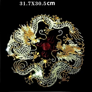 Abiti strass motivo drago glitter ferro su applique cristallo toppa decorazioni - Foto 1 di 2