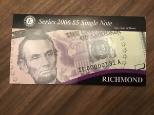 series 2006 $5 single note RICHMOND IE00000955A - Picture 1 of 2