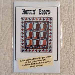 Hoppin Cowboy Boots Patchwork Quilt Pattern 54x60" Western Southwestern Stars - Picture 1 of 16