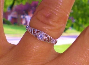 Jane Seymour Open Hearts SS Natural Tanzanite 1/6ct Diamond Ring ๐ KAY BOX ๐ - Picture 1 of 24