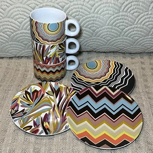 Missoni Target Espresso Stacking Mug & Saucer Set Of 6 Matching Coffee Cup Plate - Picture 1 of 7
