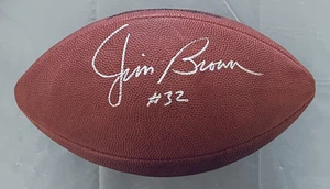 RARE LICENSED JIM BROWN WITH #32 AUTHENTIC SIGNED OFFICIAL NFL GAME FOOTBALL - Picture 1 of 2