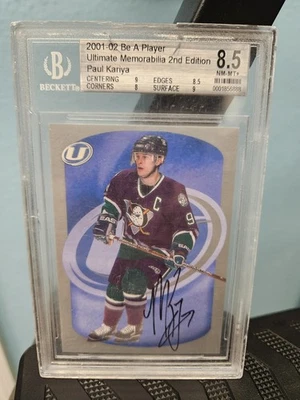 2001-02 BAP Ultimate Memorabilia 2da Edición Paul Kariya Autógrafo Plateado/40 Foto 1 de 3