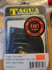 Tagua Gunleather Four in One Holster Ruger LC9 W/Crimson Trace Laser Black/Right - Picture 1 of 4