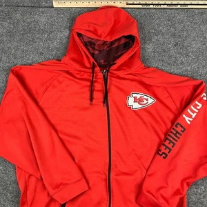 NFL Team Apparel Hoodie Mens XXL Red Kansas City Chiefs Full Zip Jacket - Picture 1 of 8