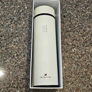 Swarovski Edelstahl Thermoskanne Kristalle mit Sieb 450 ml kalt heiß Neu im Karton weiß - Bild 1 von 15