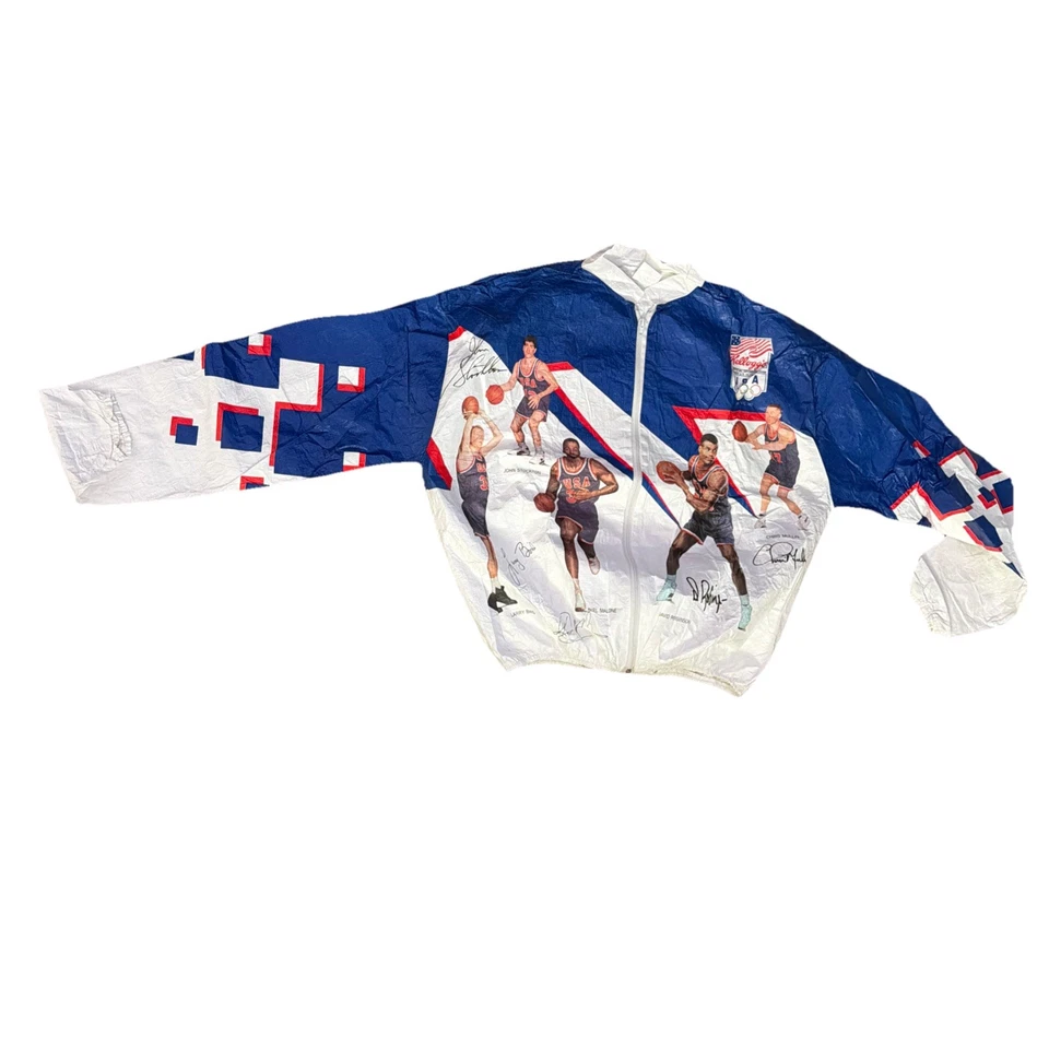 Vintage Tyvek Windbreaker KELLOGGS USA Olympic Dream Team 1992 Basketball Jacket - Image 1 of 1