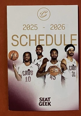2025-2026 CLEVELAND CAVALIERS  Schedule 🏀 NBA BASKETBALL Sked SUPER COOL ‼️ - Image 1 of 2
