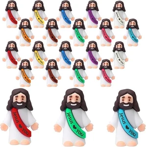 Little Jesus Figures, Mini Figurines in Bulk, Multicolor Tiny 20  - Picture 1 of 9