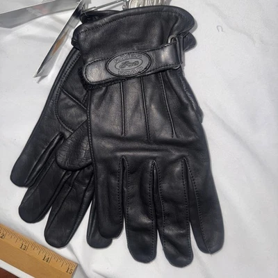 River Road Biker Laredo Gloves/96% Cowhide Leather With Adjustable Strap/ Med - Image 1 of 4