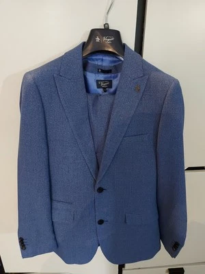 Men's suit size 36s slim fit Penguin Blue. - Image 1 of 3