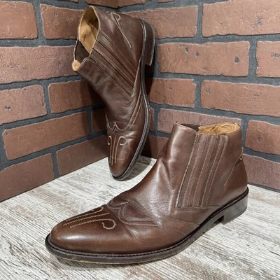 Bota de Vestir Mezlan Cuero Marrón Tobillo Western Para Hombre Talla 12 - ¡Envío Rápido! Foto 1 de 4