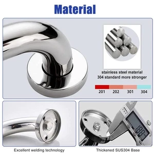 2X Maniglione Acciaio Inox Sicurezza Bagno Handicap Doccia Vasca Maniglia Supporti - Foto 1 di 14