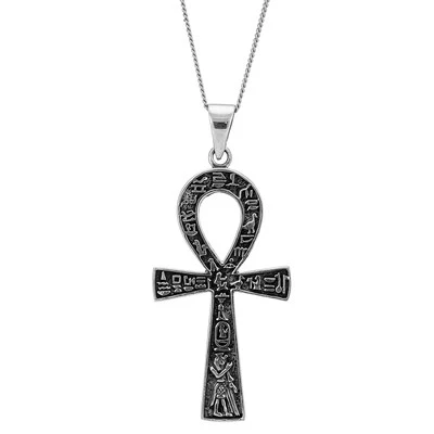81stgeneration Argento Sterling .925 Collana Pendente Ankh Croce Egiziana - Immagine 1 di 4