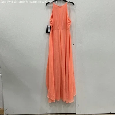 Nuevo con etiquetas Maxi Vestido Sangría Para Mujer Rosa Cuello Cerradura Dobladillo Asimétrico Cremallera Trasera Talla 10 Foto 1 de 2