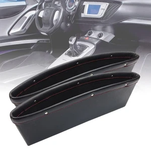 Juego de 2 piezas de relleno de huecos para asiento de coche, consola de asiento de cuero PU 2 en 1 organizador de bolsillo... - Imagen 1 de 7