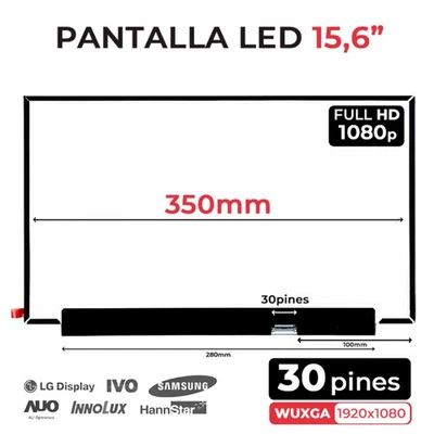 PANTALLA LED MATE DE 15.6" PARA PORTÁTIL LP156WFC-SPD1 LP156WFC(SP)(D1) B156HAN0 - Imagen 1 de 4