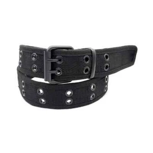 Men Women 1 Hole, 2 Holes Row Grommet Canvas Fabric Leather Military Web Belt - Picture 1 of 32