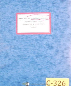 Clausing 13", 8028 Lathe, Student 3100 instruction - Wiring & Spare Parts Manual - Picture 1 of 4