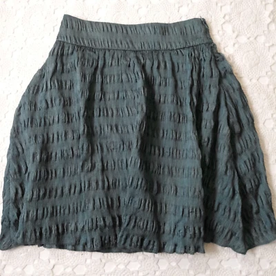 Falda Chaiken Línea A Cintura Alta Hasta la Rodilla Verde Texturizada Viscosa 10 Mujeres Foto 1 de 4