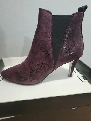 DKNY Women's Alani Snake Slip-On Ankle Booties - Dark Garnet Leather, MSRP $149 - Image 1 of 4