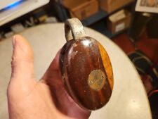 Antique Ships Pulley Two Toned Hardwood Original Finish Bronze Center - A Beauty