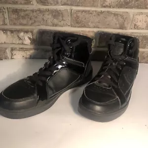 Coogi Above Ankle Australian Boots Black Size 9.5 Men Lace Up Leather Shoes - Picture 1 of 11