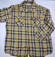 Kingsize Mens Size 3XL Tall Yellow Plaid Flannel Longsleeve  Shirt