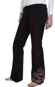 Bejeweled Women's French Terry Pants Heather Black Medium