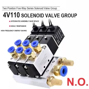 4V110-06 2-Position 5Way Solenoid Valve Normally Open Pneumatic Electronic Valve - Picture 1 of 23
