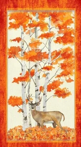Harvest Whisper - Aspen Buck - Persimmon - 24" x 44" PANEL Studio E Fabrics - Picture 1 of 1
