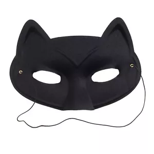 Black Cat/Batman Costume Eye Mask: 7 x 6 inches w/ Elastic - Halloween, Playtime - Picture 1 of 2