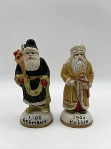 (2) Vintage 5" alte Welt Weihnachtsmann Figuren 1903 Russland 1908 Deutschland - Bild 1 von 16
