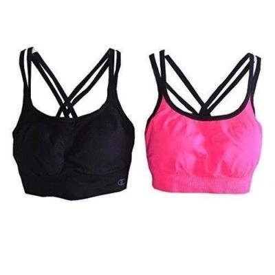 Champion Juego de 2 SUJETADORES DEPORTIVOS SIN COSTURAS ENTRECRUZADOS Colores y Tamaños Surtidos Foto 1 de 4