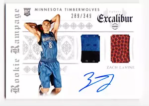 2014-15 Panini Excalibur ZACH LAVINE #17 Rookie Rampage Patch Auto /349 RC QTY - Picture 1 of 4