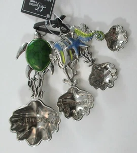 1JD Beneath the sea Color MEASURING SPOON SET ganz seahorse turtle fish starfis - Picture 1 of 6
