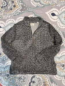 Weatherproof Vintage Women's 1/4 Zip Lined Cozy Fleece Sherpa Jacket Large Gray - Picture 1 of 11