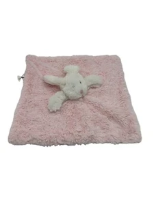 Blankets and Beyond Pink Fluffy Lovey White Rabbit Baby Minky Security Blanket - Picture 1 of 6