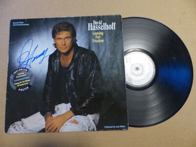 DAVID HASSELHOFF signed Autogramm "LOOKING FOR FREEDOM" Vinyl Schallplatte LP - Bild 1 von 4